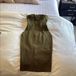 Olive Green Strapless Dress